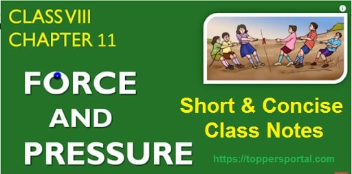 Force And Pressure Class 8 Notes Pdf Download