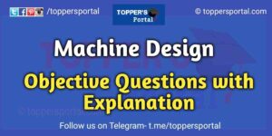 Machine Design Objective Questions