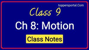 Motion Class 9 Notes Pdf
